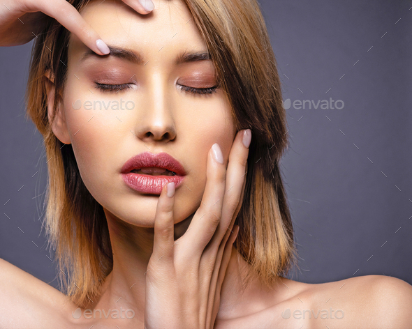 Woman With Beauty Face And Clean Skin Sexy Blonde Woman Stock Photo